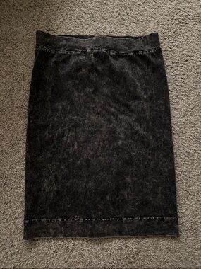 HARD TAIL Washed Black Pencil Skirt